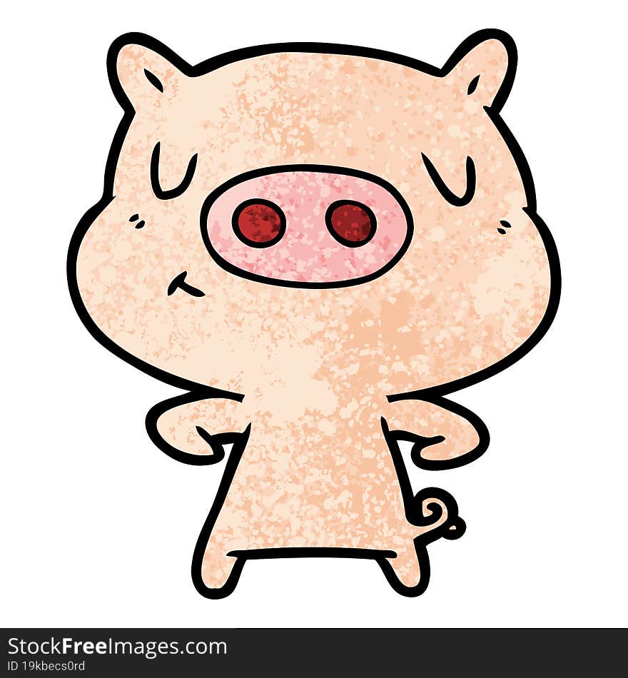 cartoon content pig. cartoon content pig