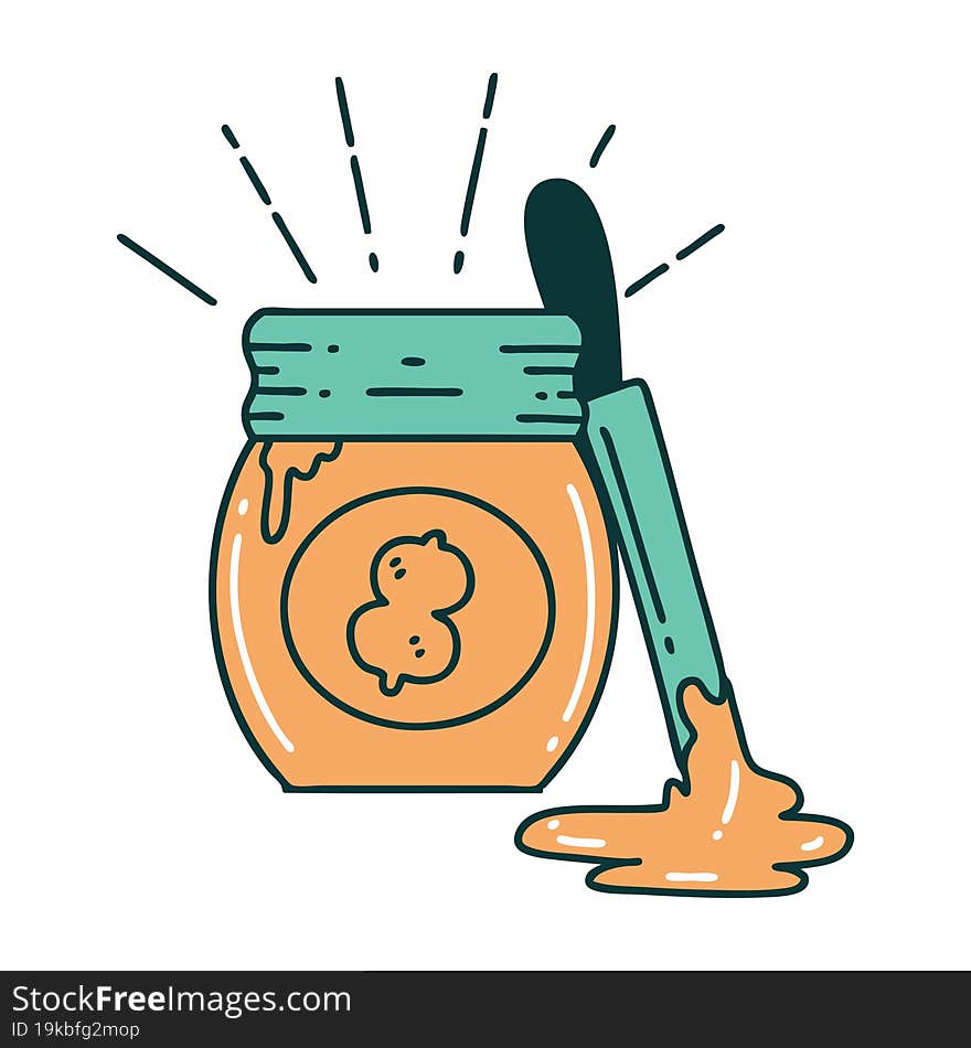 illustration of a traditional tattoo style peanut butter