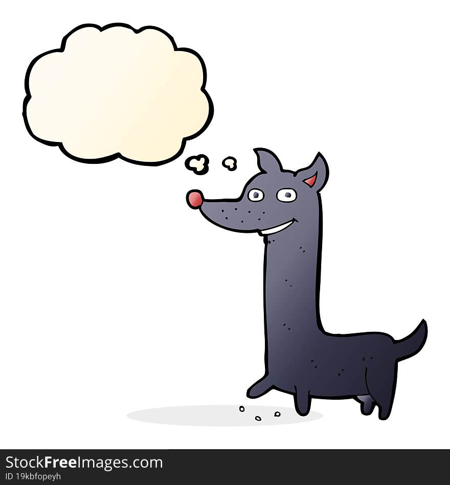 Funny Cartoon Dog With Thought Bubble