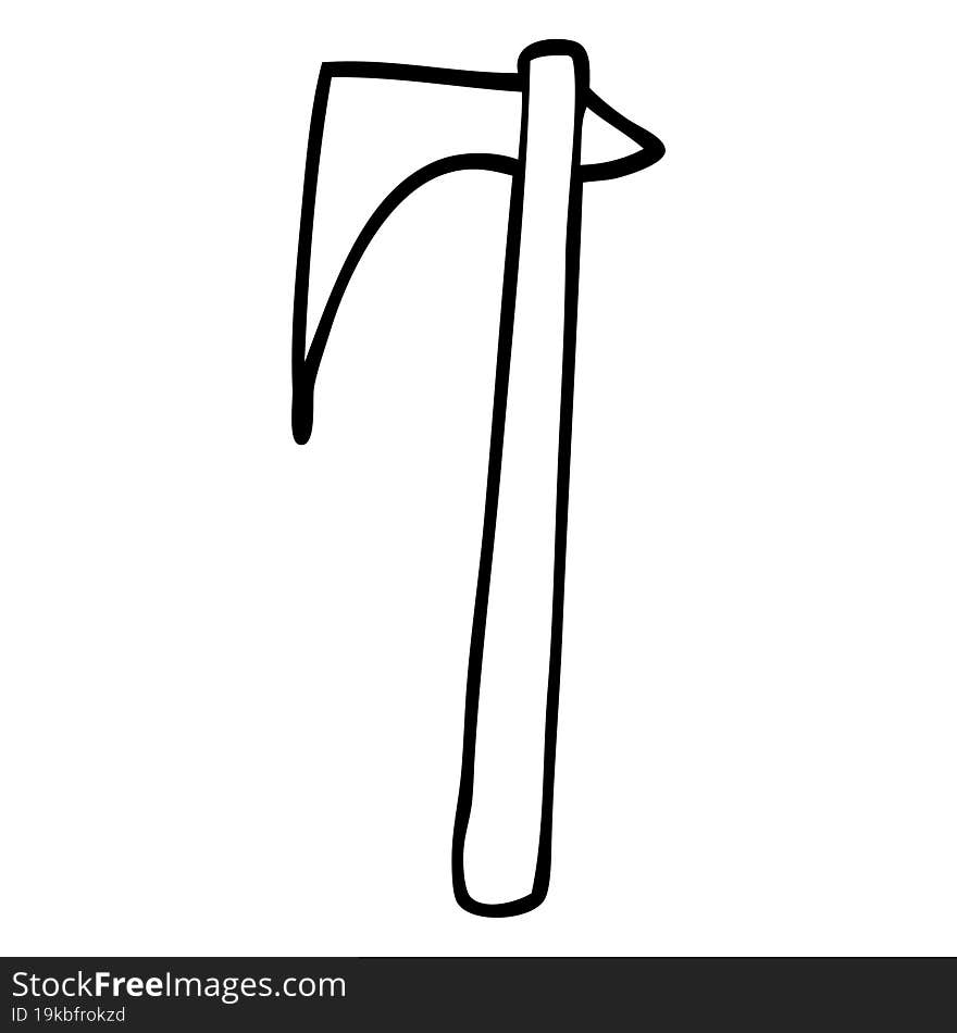 line drawing cartoon viking axe