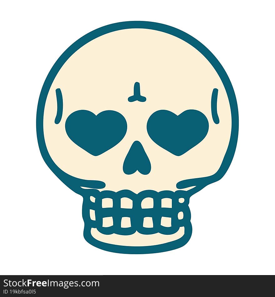 tattoo style icon of a skull