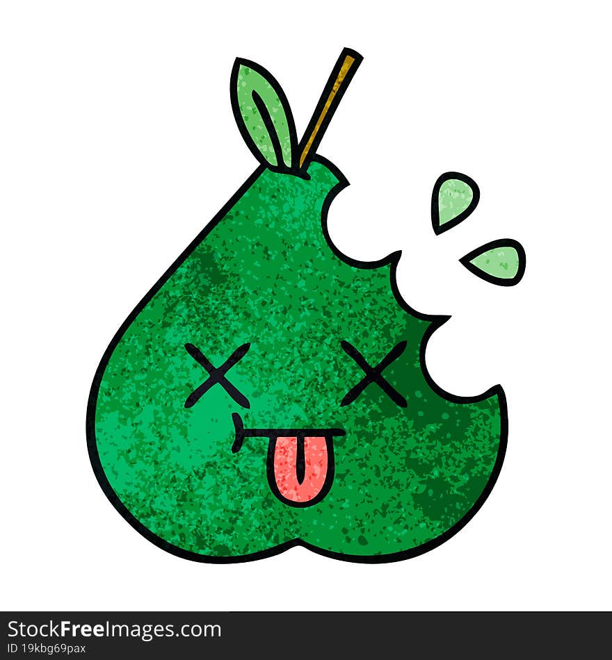 retro grunge texture cartoon pear