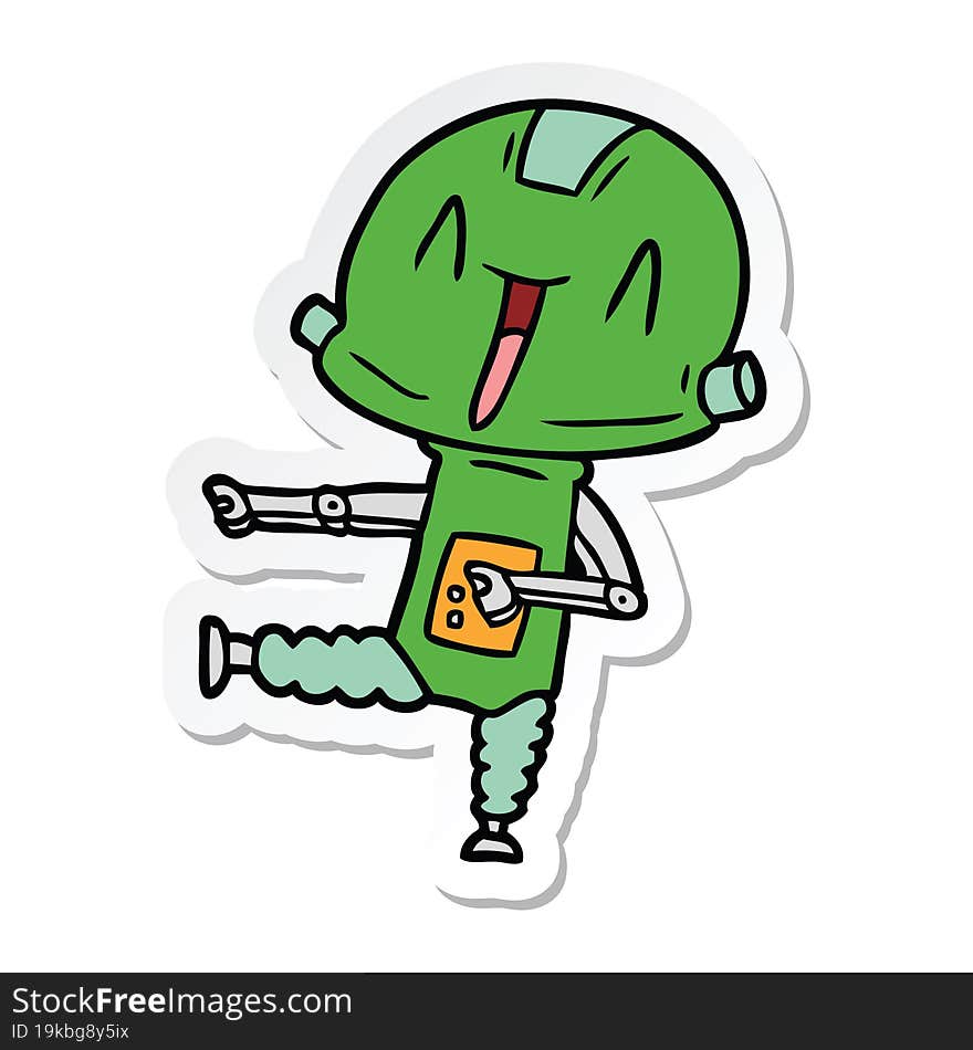 sticker of a cartoon robot