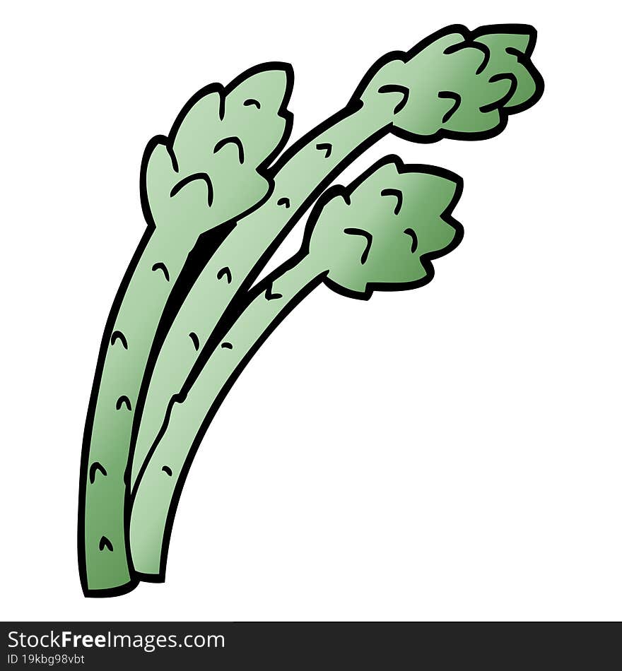 cartoon doodle asparagus plant