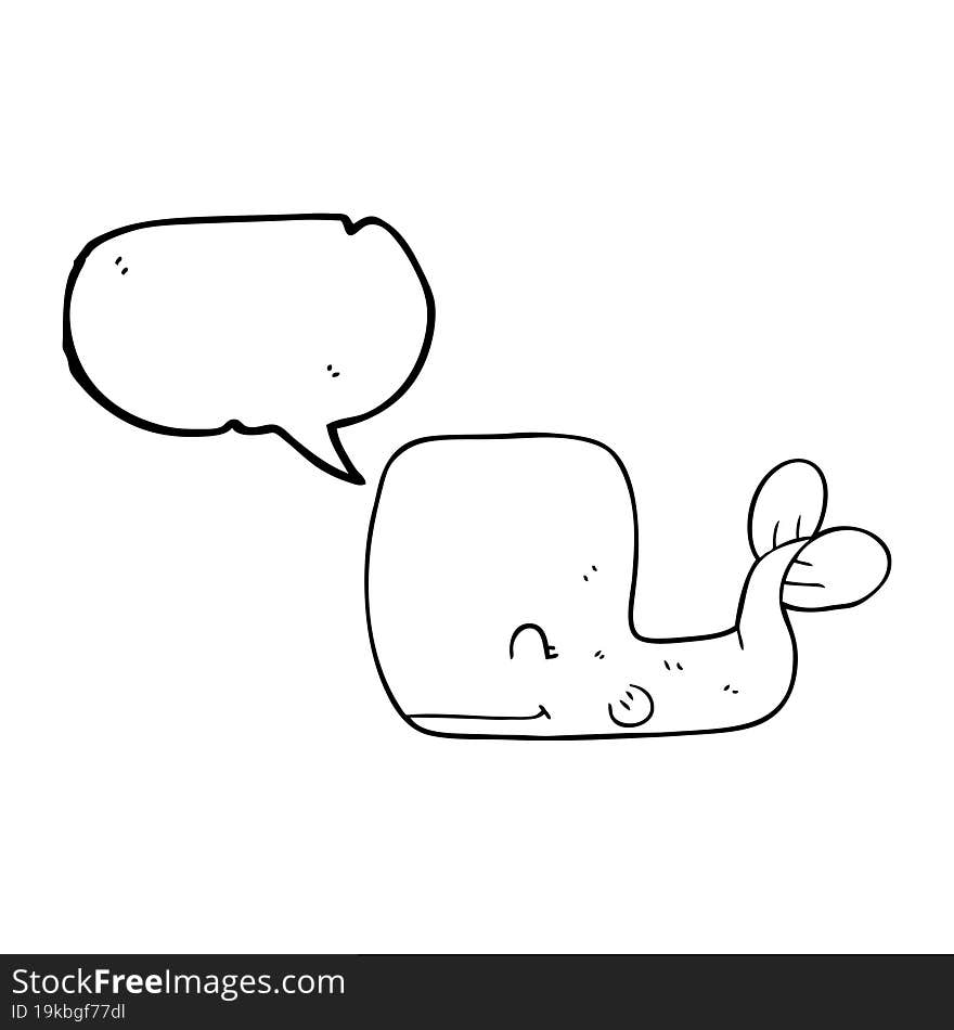 Speech Bubble Cartoon Happy Whale