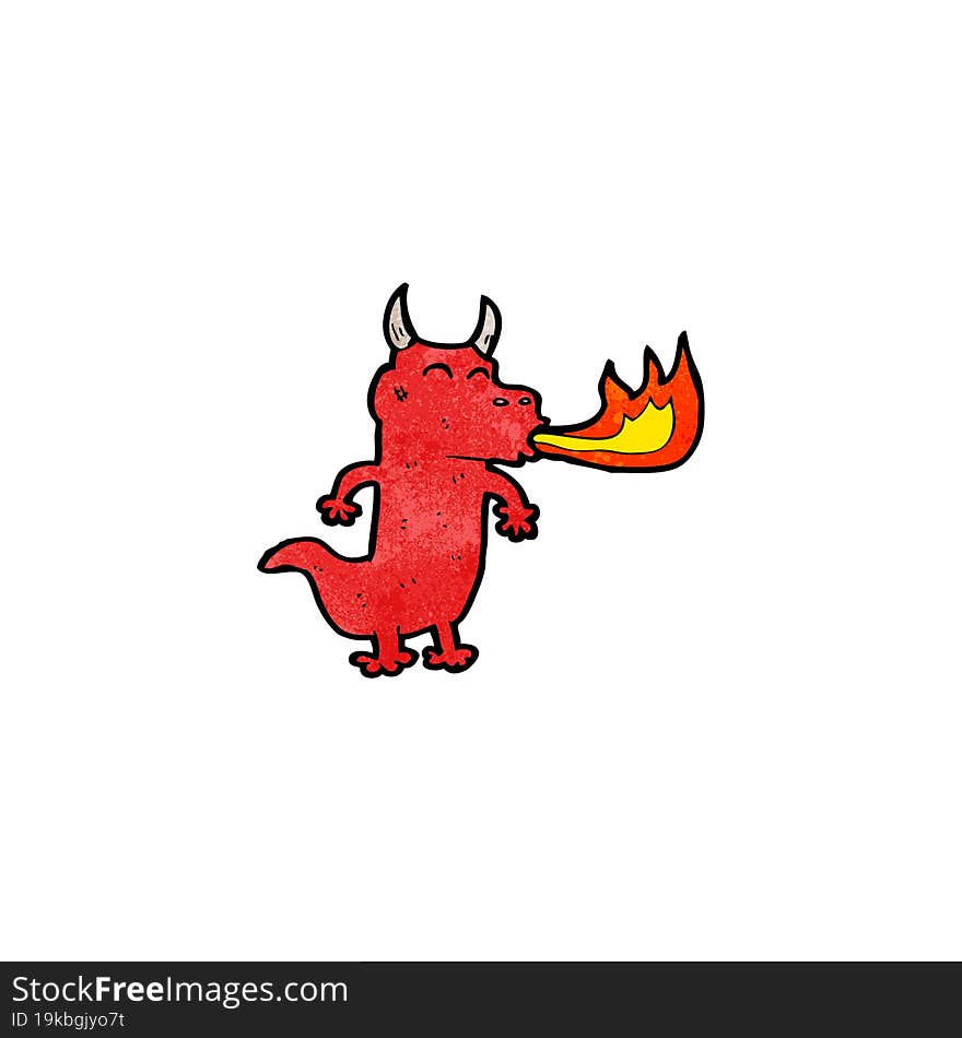 Cartoon Fire Breathing Dragon