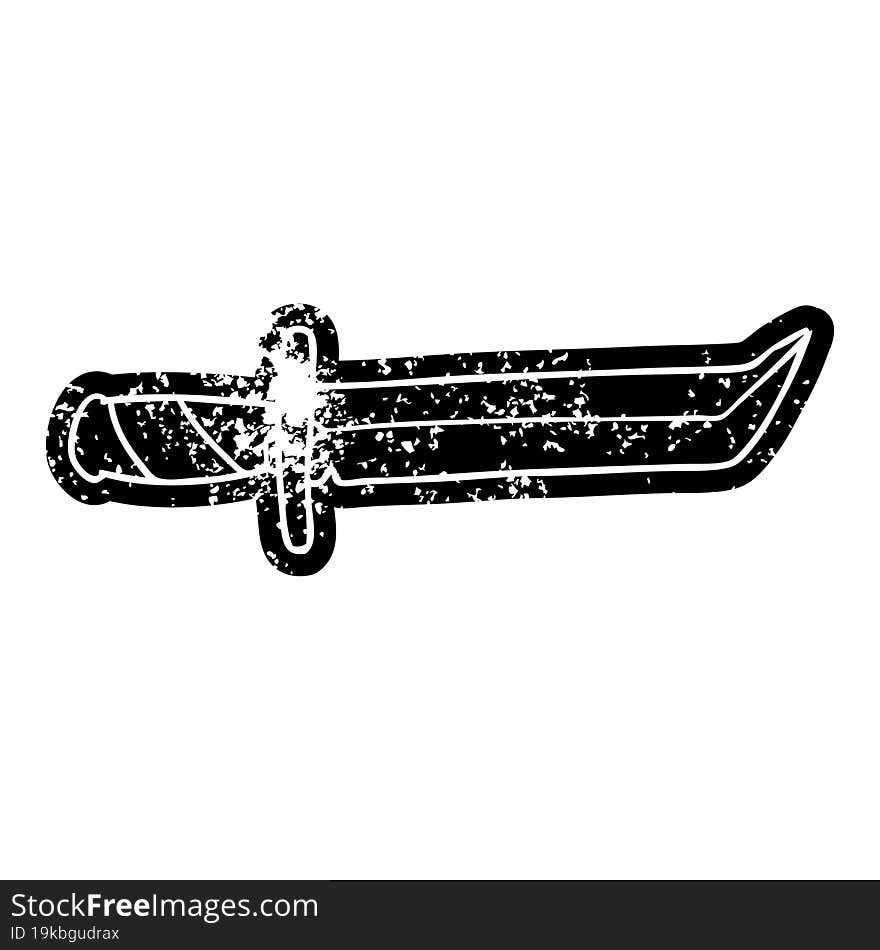 grunge icon drawing of a short dagger