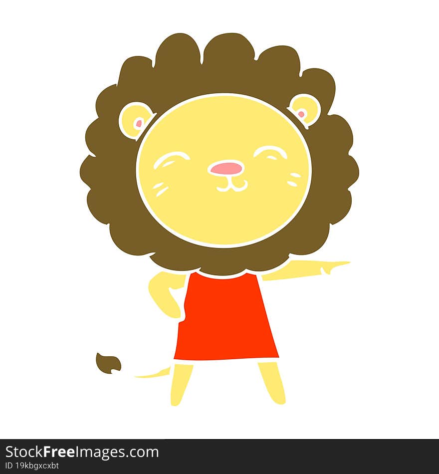 flat color style cartoon lion