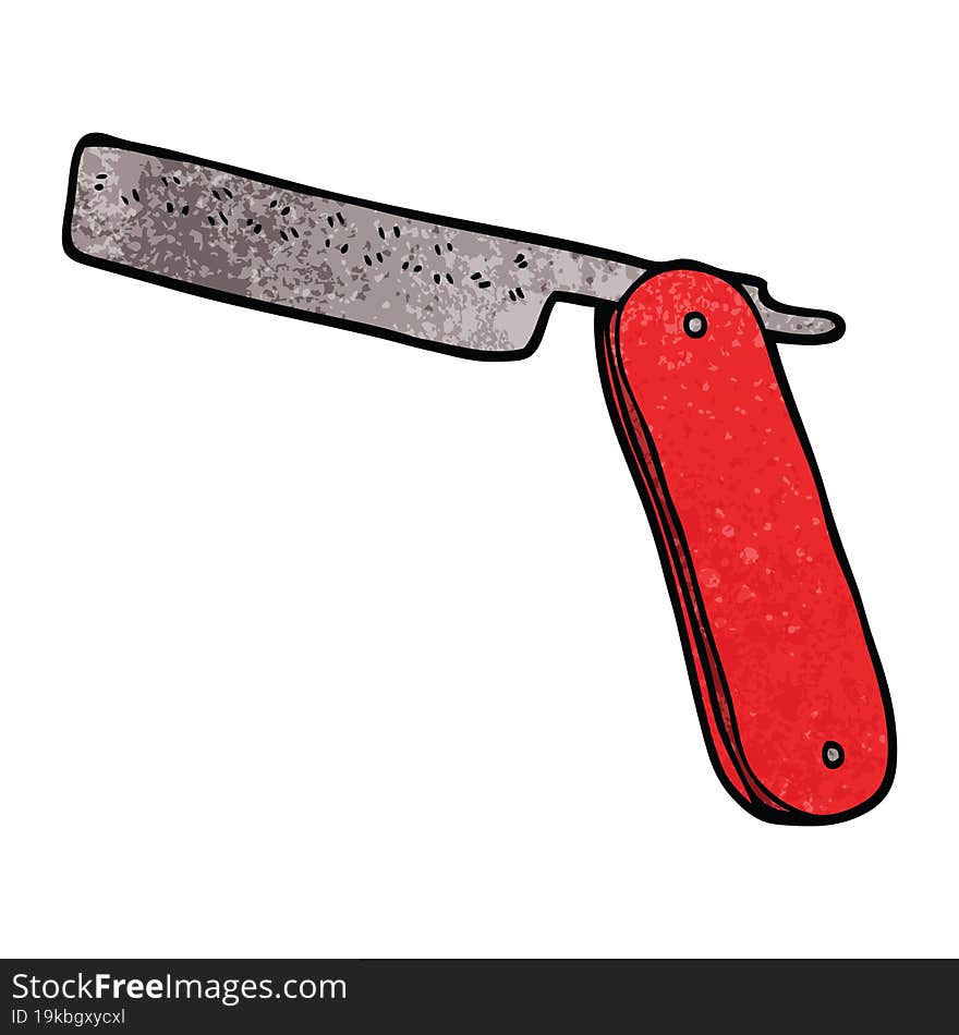 Cartoon Doodle Cut Throat Razor