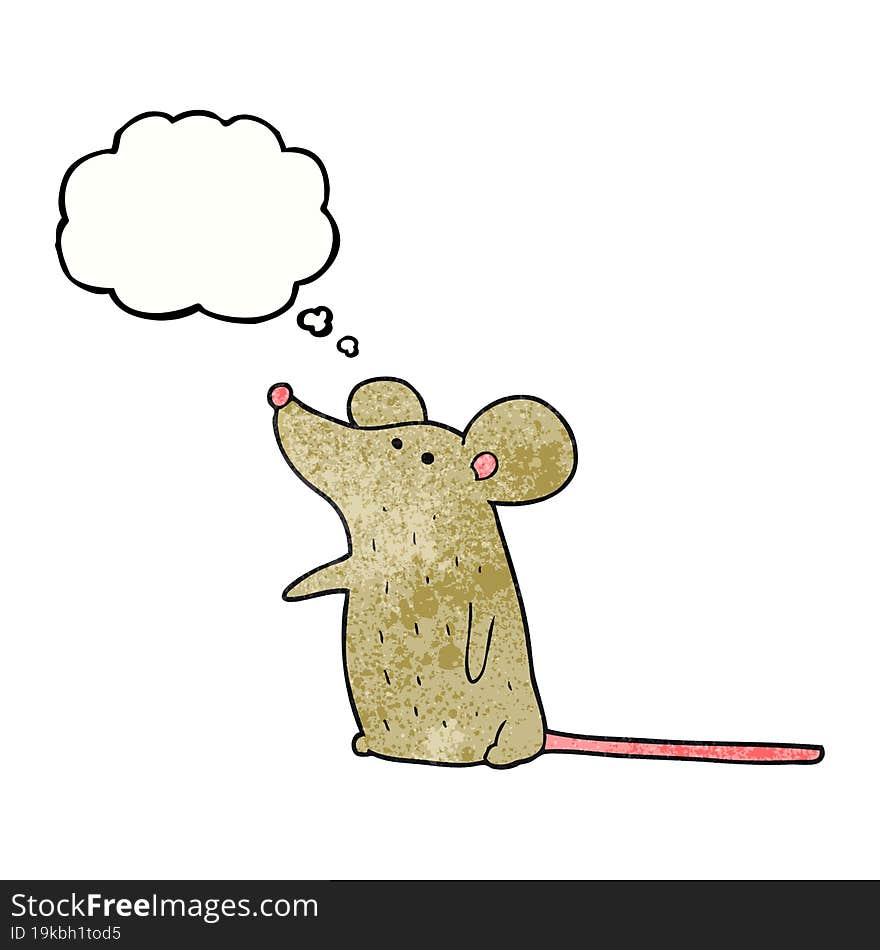 Thought Bubble Textured Cartoon Mouse