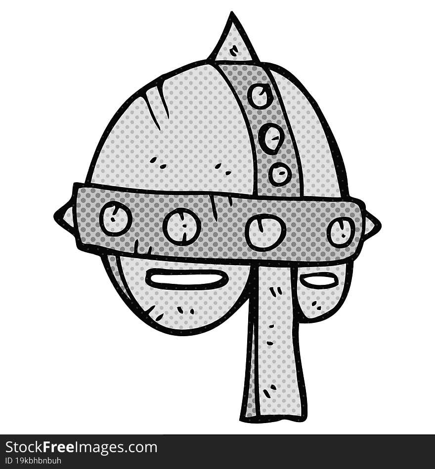 freehand drawn cartoon medieval helmet