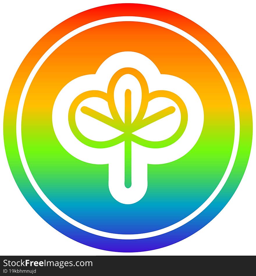 natural leaf circular in rainbow spectrum