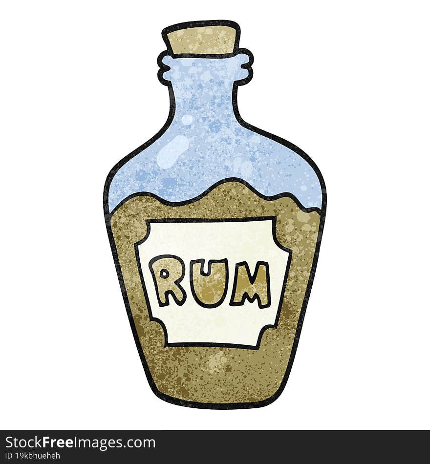 textured cartoon rum bottle