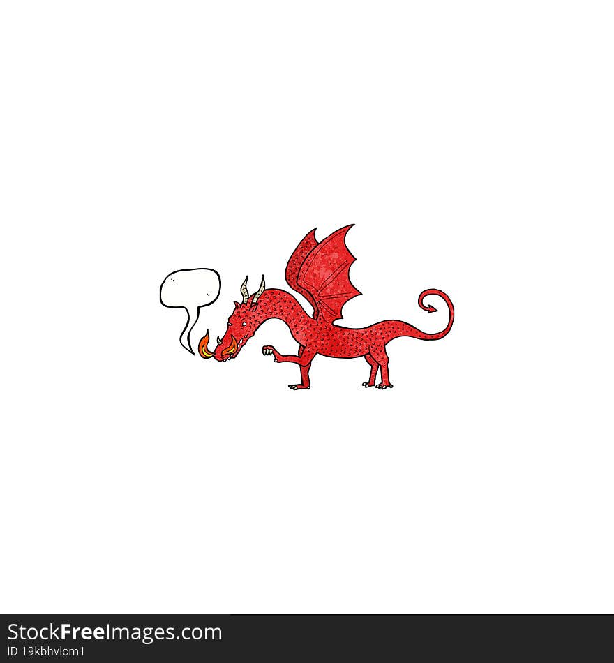 cartoon dragon with speech bubble