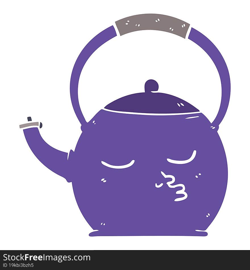 flat color style cartoon kettle