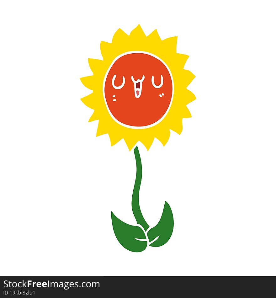 flat color style cartoon flower