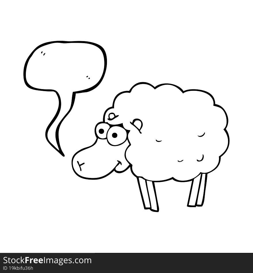 funny speech bubble cartoon sheep