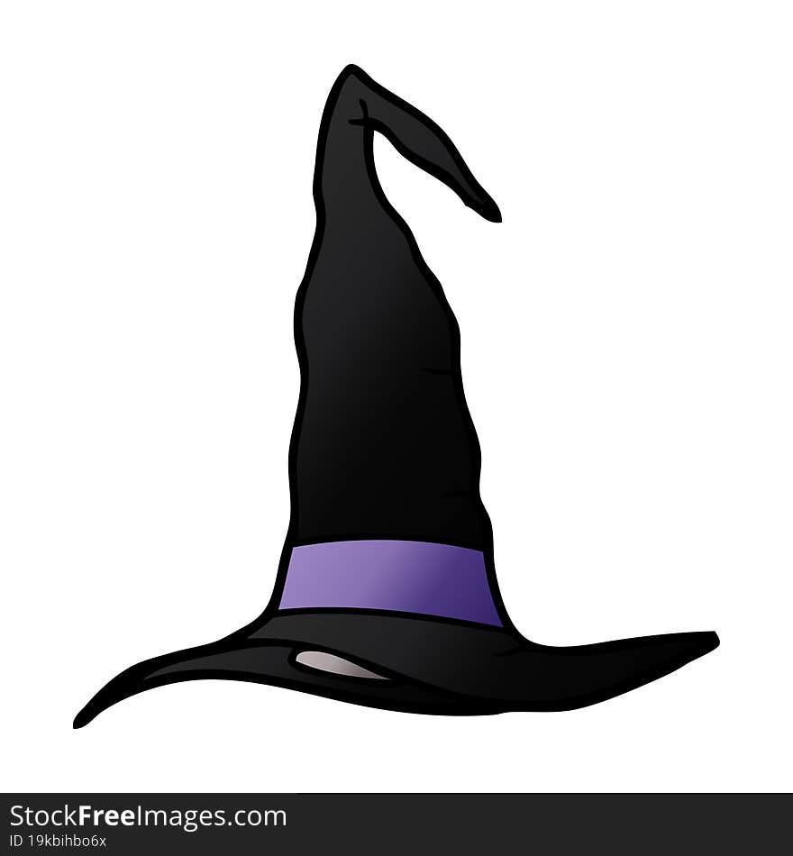 Cartoon Doodle Witch Hat