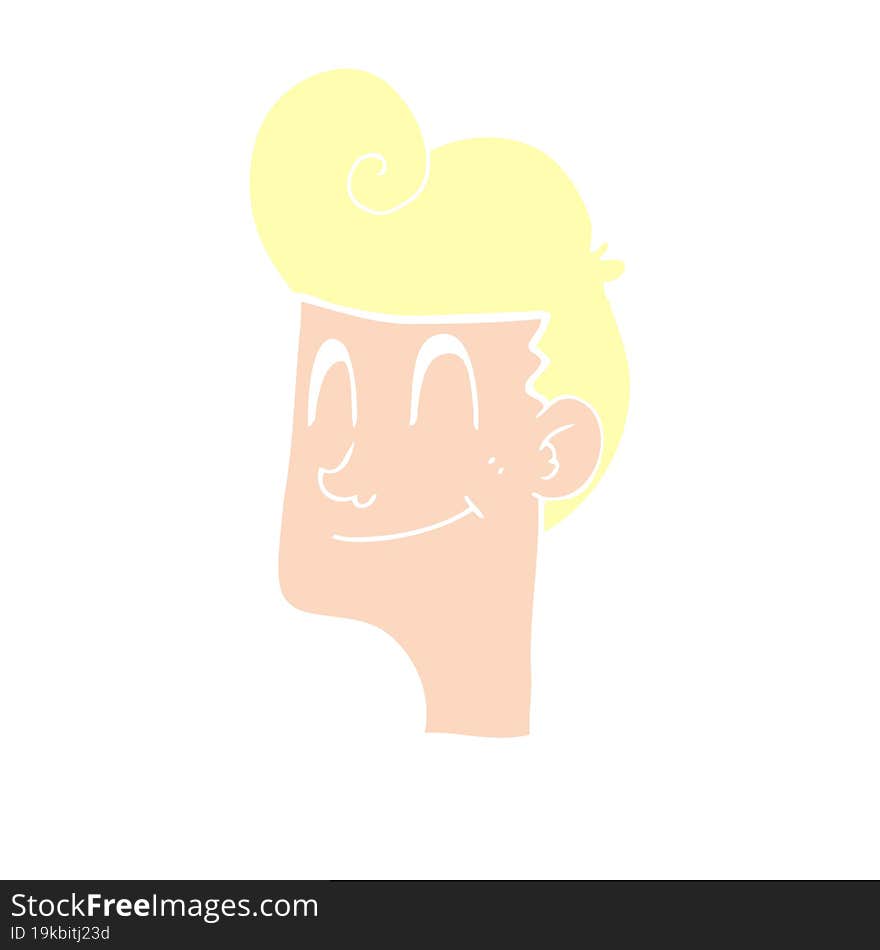 flat color illustration of smiling man. flat color illustration of smiling man