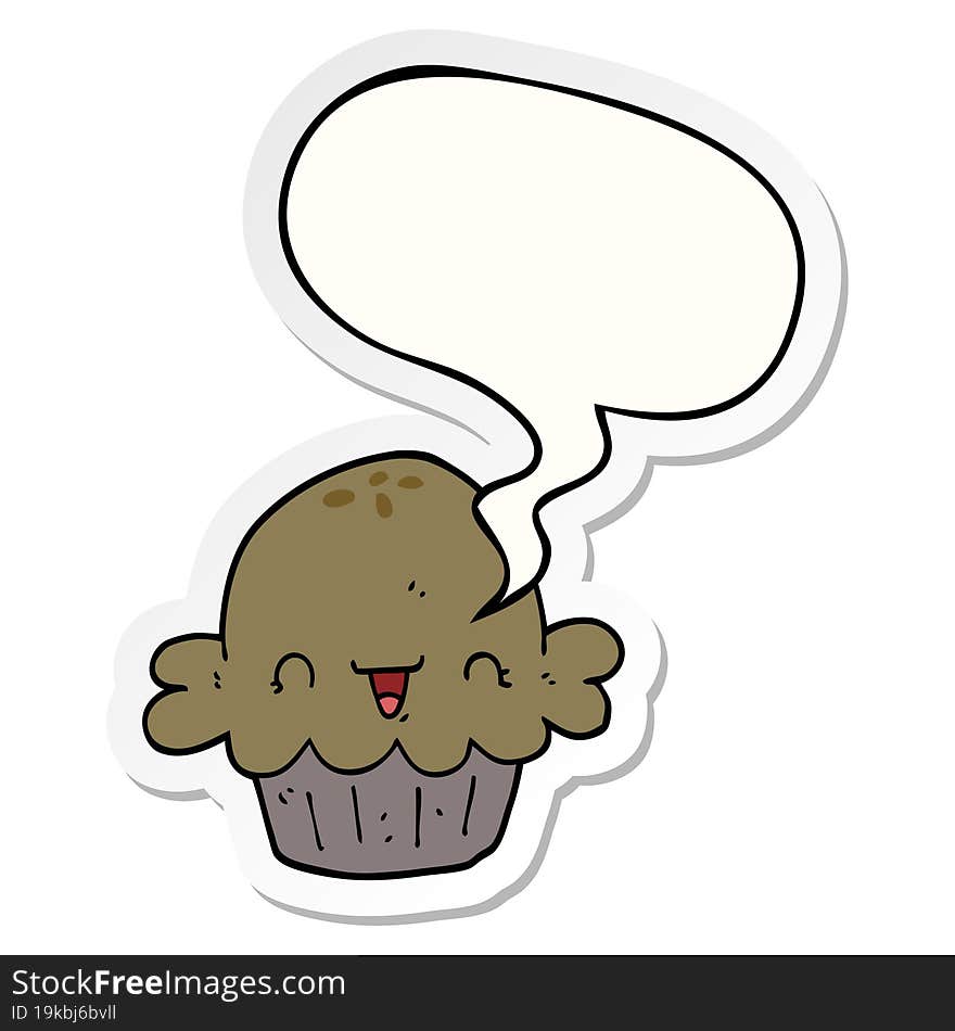 cute cartoon pie and speech bubble sticker