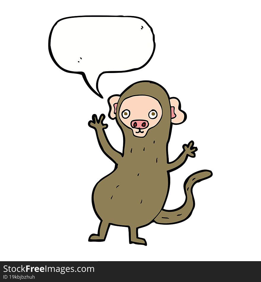 cartoon monkey with speech bubble