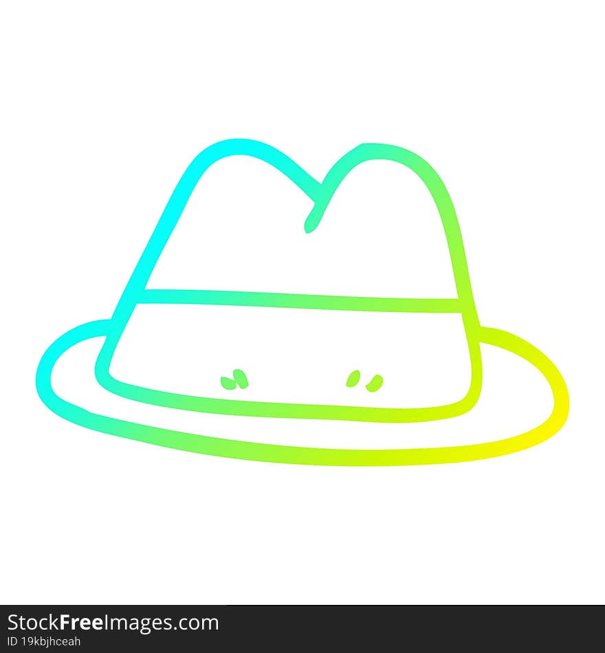 cold gradient line drawing cartoon hat