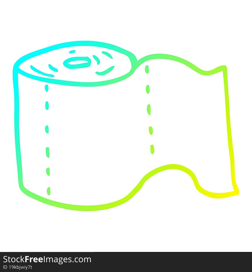 cold gradient line drawing cartoon toilet roll