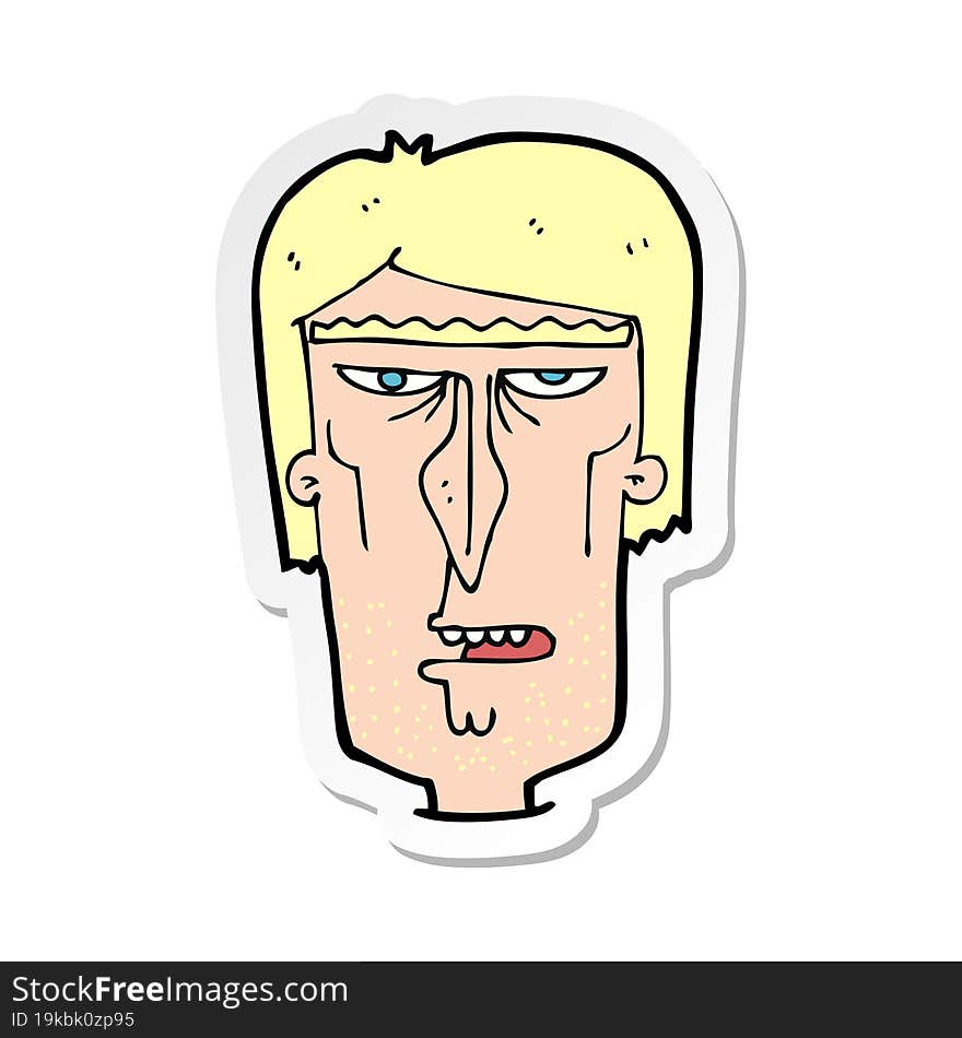 Sticker Of A Cartoon Angry Face