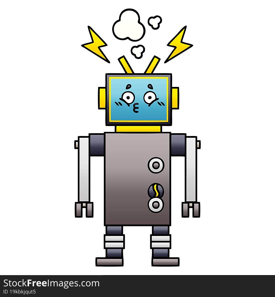 Gradient Shaded Cartoon Robot