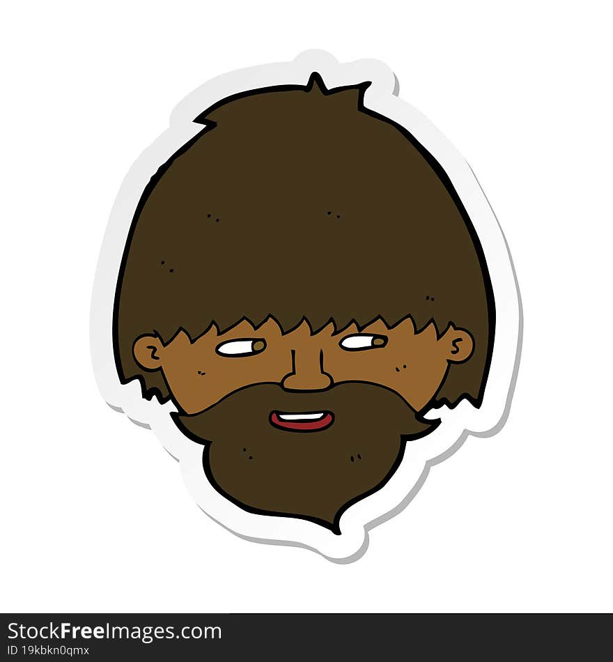 sticker of a cartoon bearded man