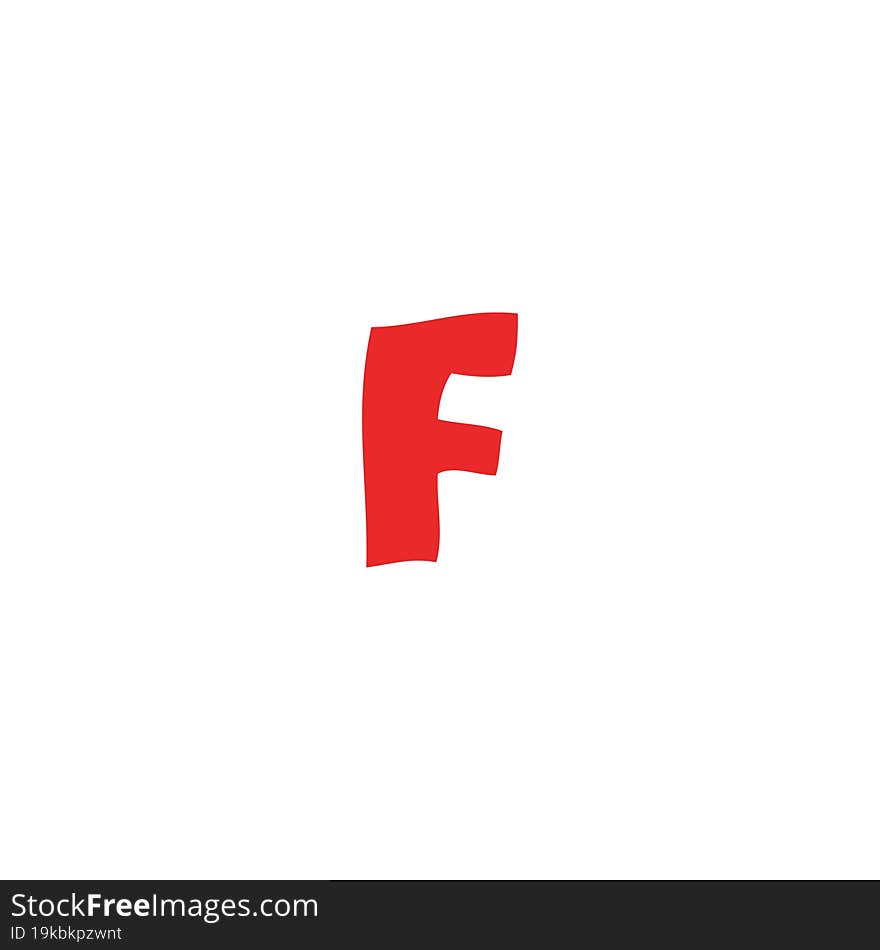 Cartoon Doodle Letter F