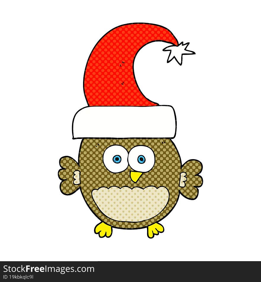 Cartoon Little Christmas Owl