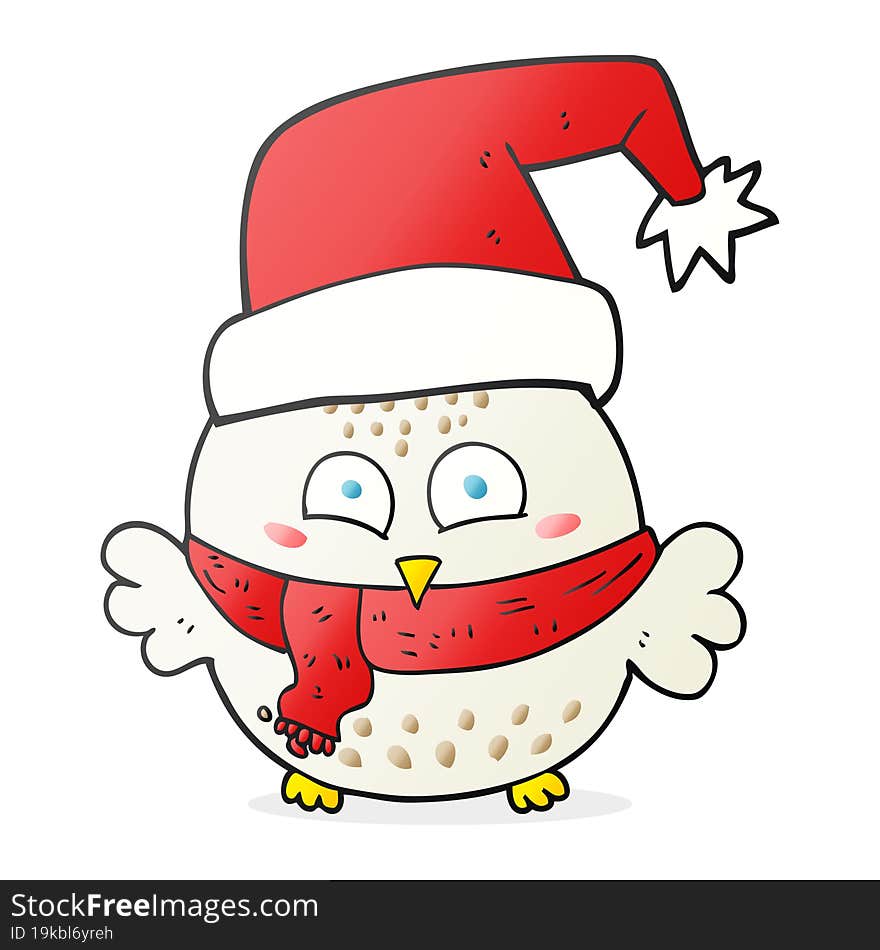 cartoon cute christmas owl