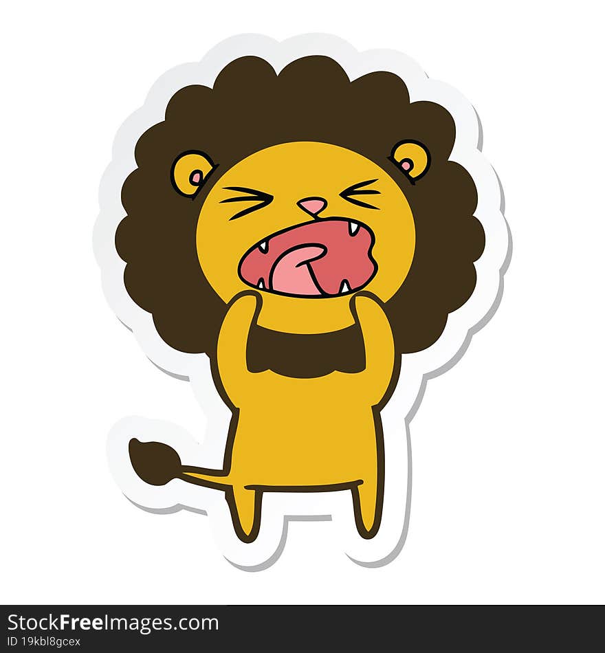 Sticker Of A Cartoon Lion