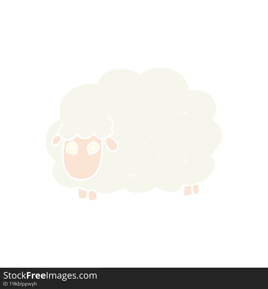 Flat Color Illustration Of A Cartoon Farting Sheep