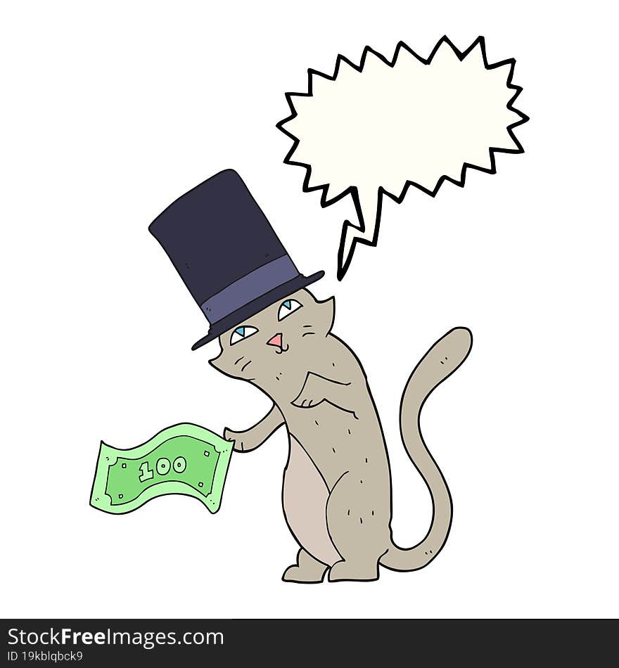 speech bubble cartoon rich cat