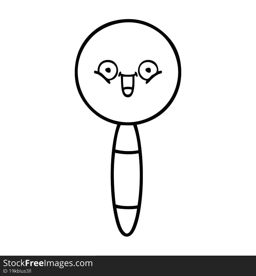 line drawing cartoon magnifying glass