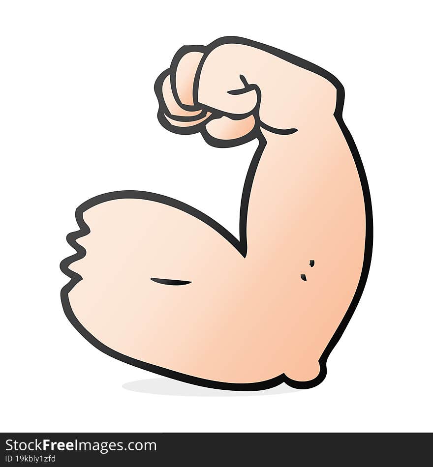 cartoon strong arm flexing bicep