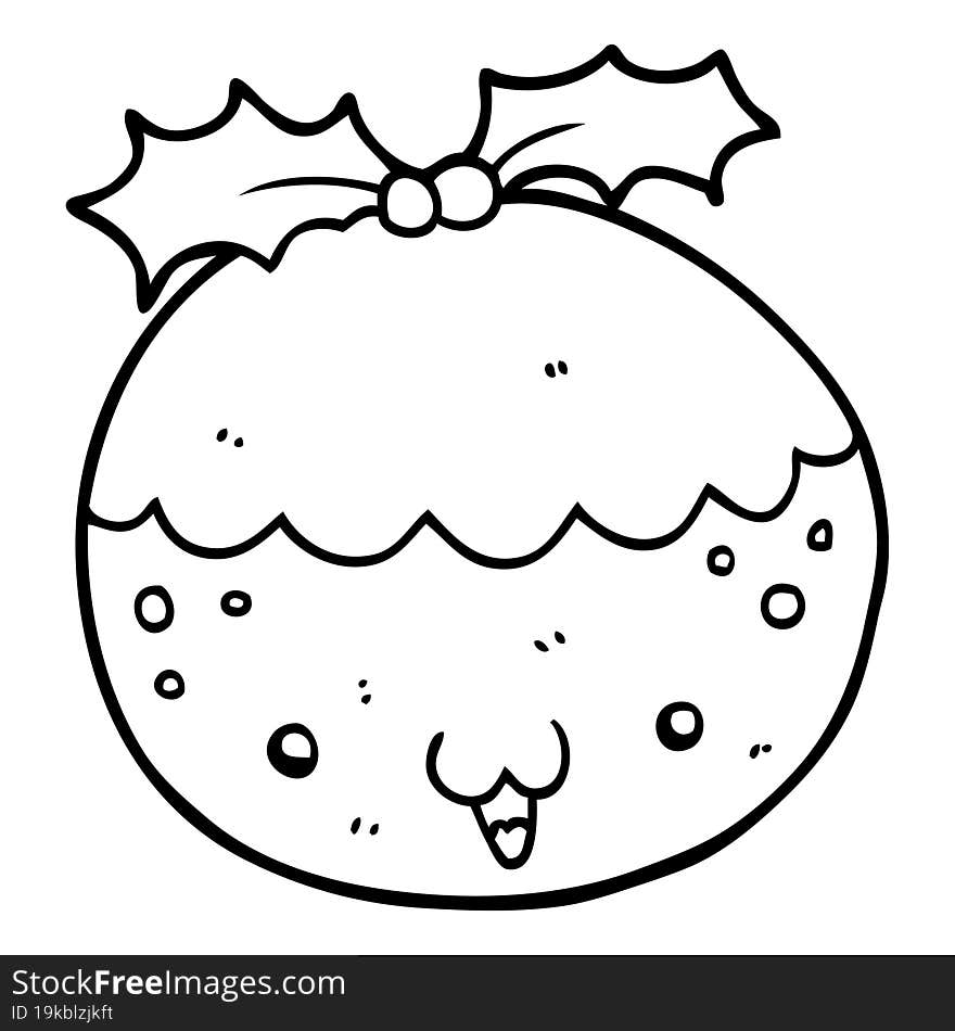 cute cartoon christmas pudding