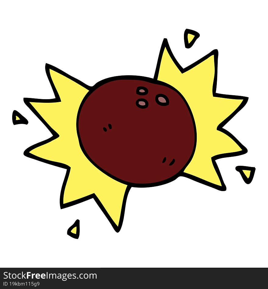 cartoon doodle striking bowling ball