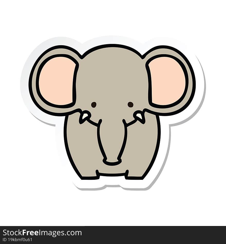 sticker of a quirky hand drawn cartoon elephant