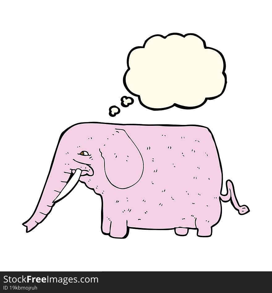 cartoon funny elephant with thought bubble