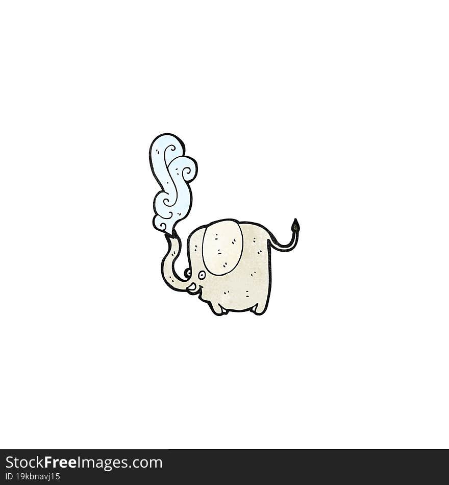 funny cartoon elephant squirting water