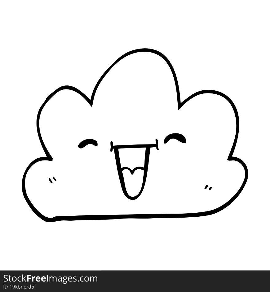 line drawing cartoon expressive weather cloud