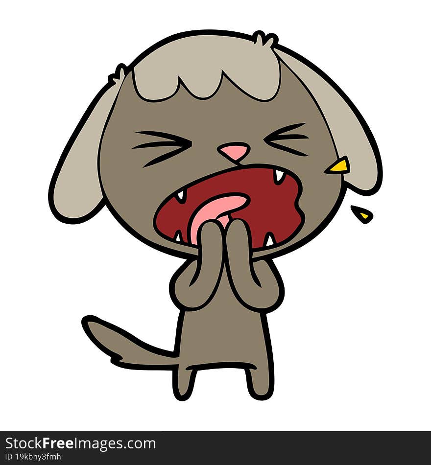 cute cartoon dog barking. cute cartoon dog barking