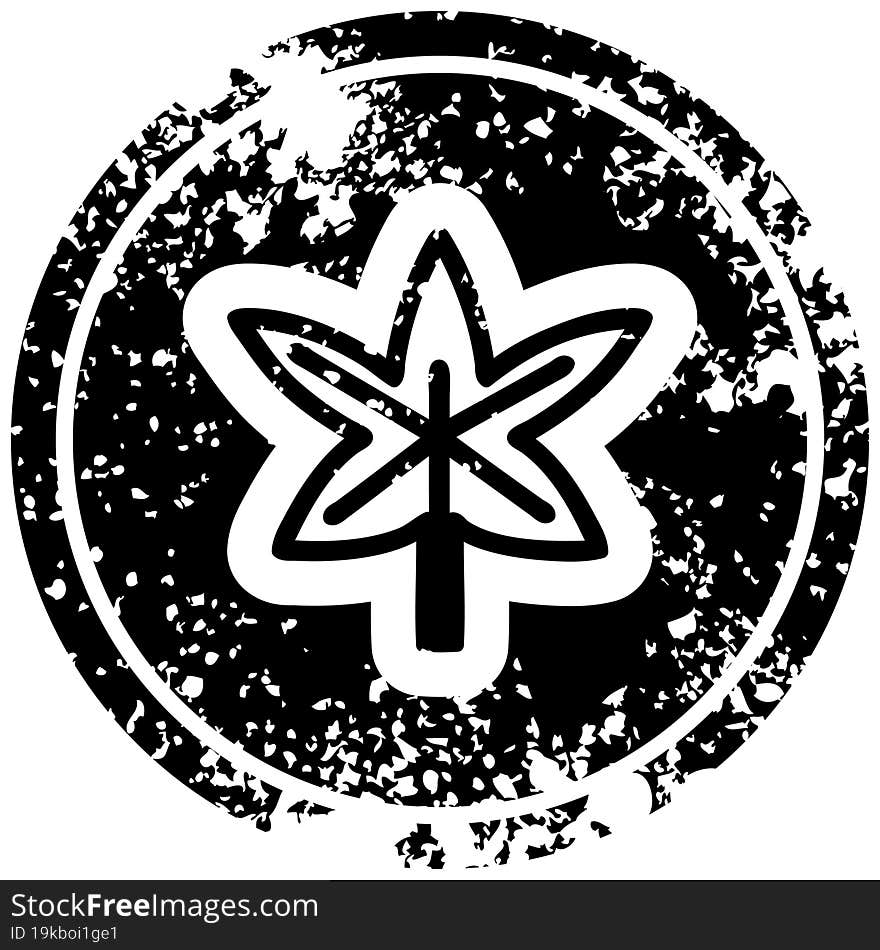 marijuana leaf distressed icon