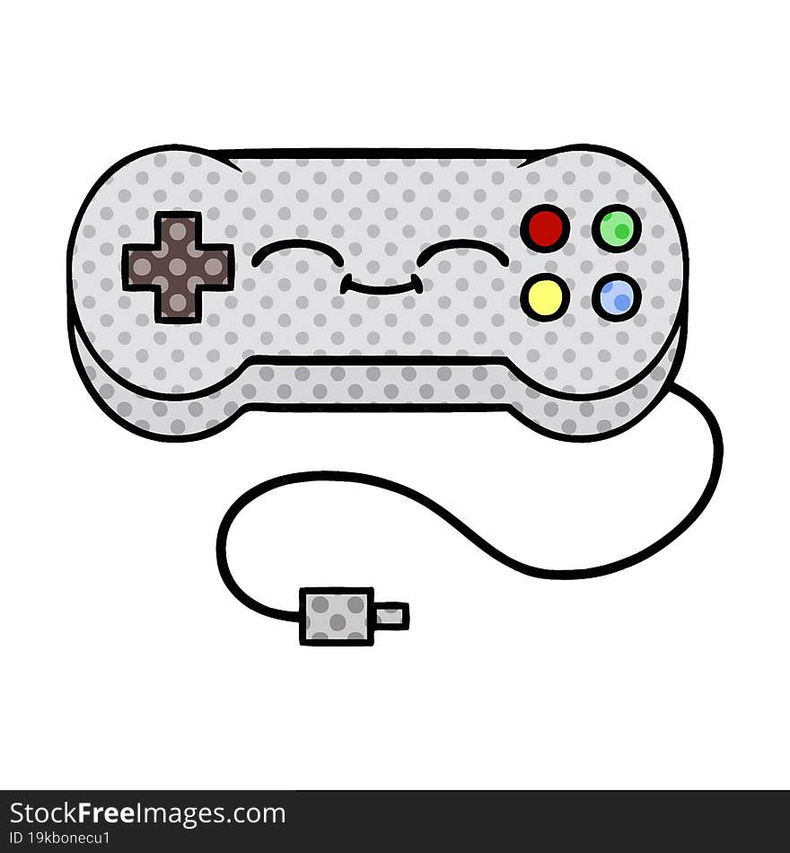 comic book style cartoon game controller