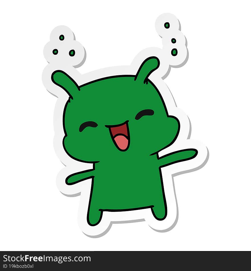 sticker cartoon kawaii cute happy alien