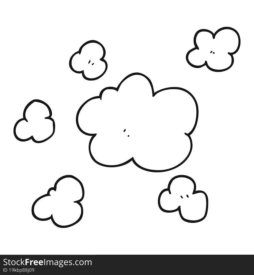 Black And White Cartoon Steam Clouds