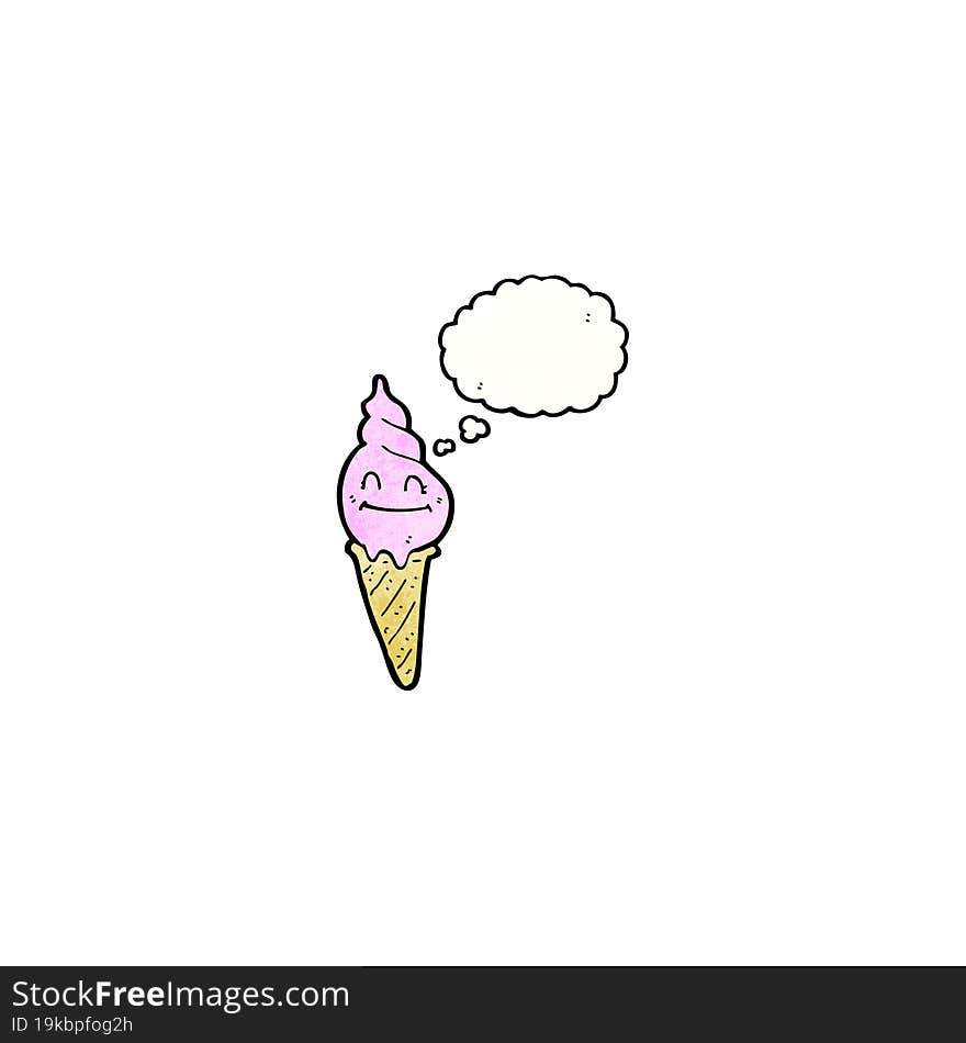 Ice Cream Cone Cartoon Character